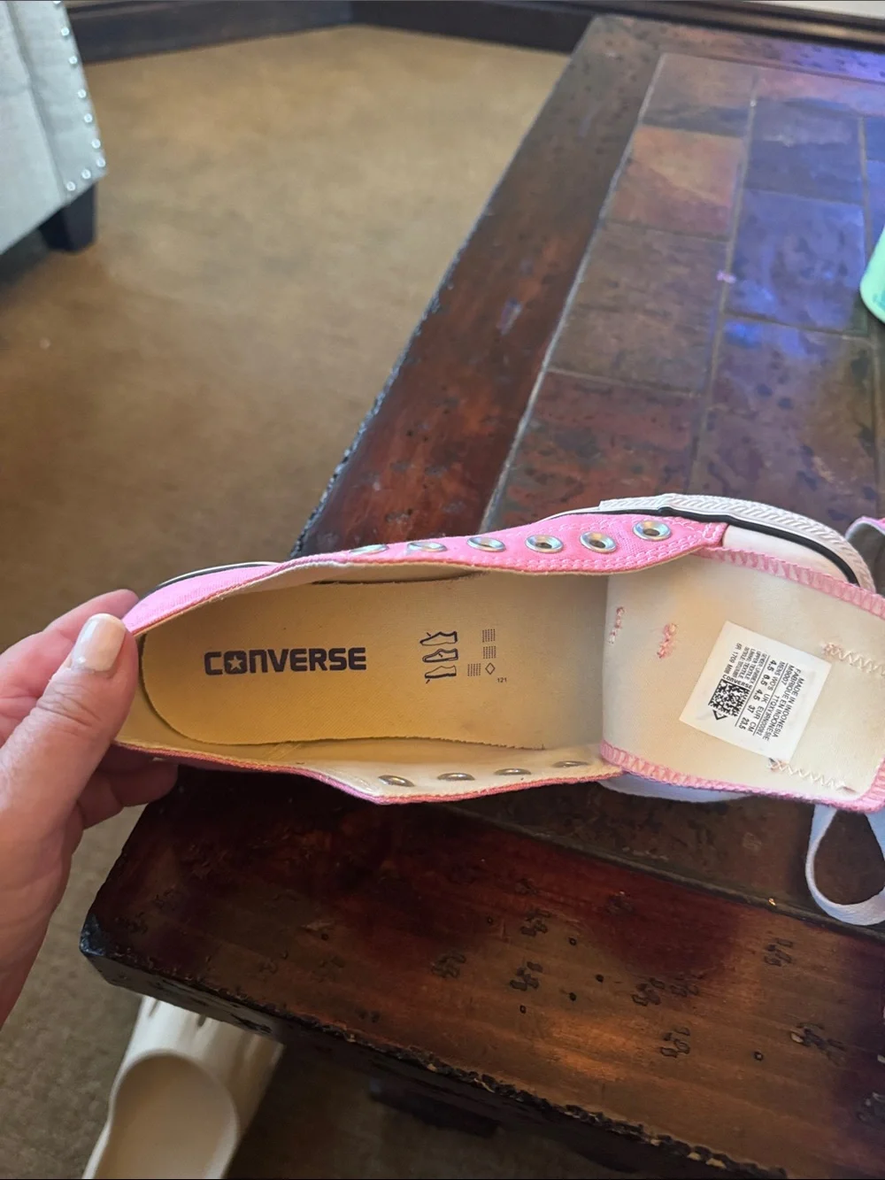 Converse Kids Pink Canvas Low-Top Sneakers with White Laces